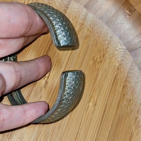 Silver Weave Hinged Bangle Bracelet - Picture 4 of 9